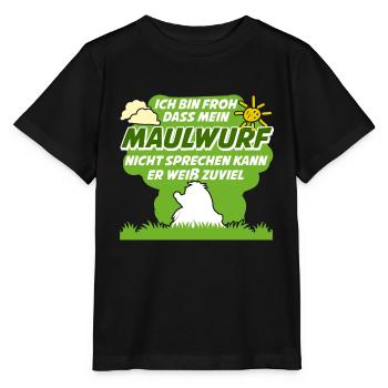 Maulwurf Mole Maulwürfe Maulwurfshügel - Stanley/Stella Kinder T-Shirt MINI CREATOR  - Schwarz - Vorne - Mikhail (115cm)