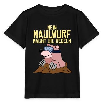 Maulwurf Maulwurfshügel Mole Maulwürfe - Stanley/Stella Kinder T-Shirt MINI CREATOR  - Schwarz - Vorne - Mikhail (115cm)