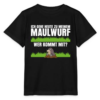 Maulwurf Witz Maulwürfe Maulwurfshügel - Stanley/Stella Kinder T-Shirt MINI CREATOR  - Schwarz - Vorne - Mikhail (115cm)