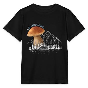 Outfit for mushroom pickers with mountains porcini mushroom mushroom - Stanley/Stella MINI CREATOR Kids’ T-Shirt - black - Front - Mikhail (115cm)