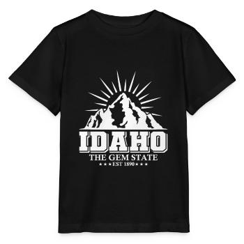 Idaho Berge Weinlese - Stanley/Stella Kinder T-Shirt MINI CREATOR  - Schwarz - Vorne - Mikhail (115cm)