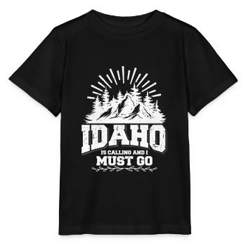 Idaho Berge Weinlese - Stanley/Stella Kinder T-Shirt MINI CREATOR  - Schwarz - Vorne - Mikhail (115cm)