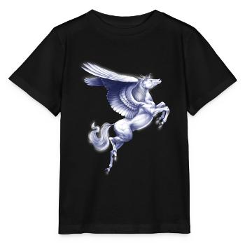 Griechisches Fabelwesen Pegasus - Stanley/Stella Kinder T-Shirt MINI CREATOR  - Schwarz - Vorne - Mikhail (115cm)