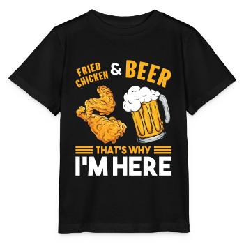Knuspriges Brathähnchen Foodaholic Food Lover Gesc - Stanley/Stella Kinder T-Shirt MINI CREATOR  - Schwarz - Vorne - Mikhail (115cm)