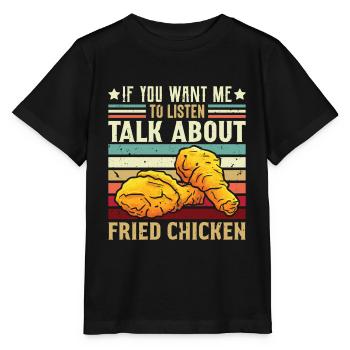Fast Food Lifestyle Foodaholic Brathähnchen Gesche - Stanley/Stella Kinder T-Shirt MINI CREATOR  - Schwarz - Vorne - Mikhail (115cm)