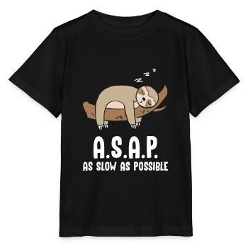 A.S.A.P As Slow As Possbile Faultier - Stanley/Stella Kinder T-Shirt MINI CREATOR  - Schwarz - Vorne - Mikhail (115cm)
