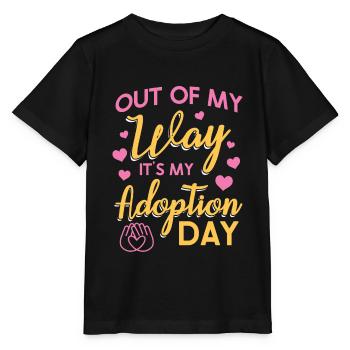 À l’écart, c’est mon jour d’adoption - T-shirt bio MINI CREATOR Stanley/Stella Enfant - noir - Devant - Mikhail (115cm)