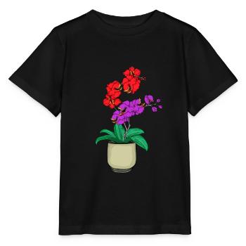 Orchid Carnivorous Venus Flytrap - Stanley/Stella MINI CREATOR Kids’ T-Shirt - black - Front - Mikhail (115cm)