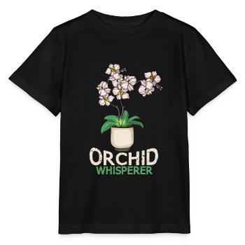 Orchidée Cadeau Femmes Fleur Fleuriste Orchidée - T-shirt bio MINI CREATOR Stanley/Stella Enfant - noir - Devant - Mikhail (115cm)