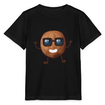 Kokosnuss mit Sonnenbrille - Stanley/Stella Kinder T-Shirt MINI CREATOR  - Schwarz - Vorne - Mikhail (115cm)