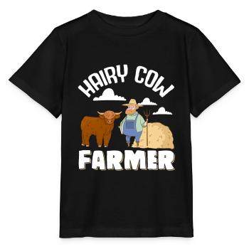 Vache bovine écossaise des Highlands - T-shirt bio MINI CREATOR Stanley/Stella Enfant - noir - Devant - Mikhail (115cm)