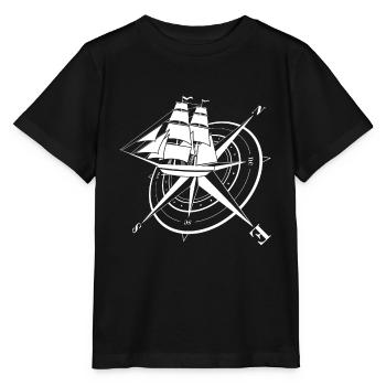 Kompass Segler Segeln Geschenk Himmelsrichtungen S - Stanley/Stella Kinder T-Shirt MINI CREATOR  - Schwarz - Vorne - Mikhail (115cm)