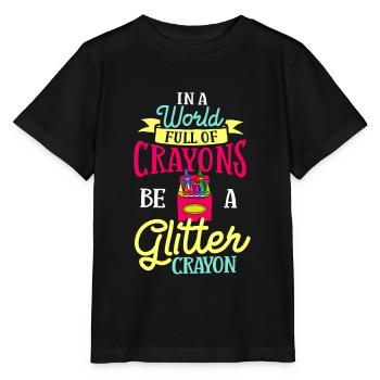 Crayon Box Colored Pencil Wax Case Wax Crayon - Stanley/Stella MINI CREATOR Kids’ T-Shirt - black - Front - Mikhail (115cm)