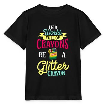 Crayon Box Colored Pencil Wax Case Wax Crayon - Stanley/Stella MINI CREATOR Kids’ T-Shirt - black - Front - Mikhail (115cm)
