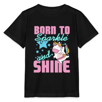 Né pour briller et briller Mignon Licorne T-Shirt - T-shirt bio MINI CREATOR Stanley/Stella Enfant - noir - Devant - Mikhail (115cm)