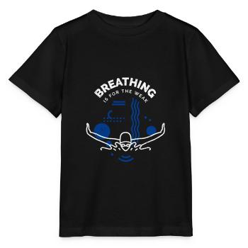 Nager en disant que la respiration drôle est pour les faibles - T-shirt bio MINI CREATOR Stanley/Stella Enfant - noir - Devant - Mikhail (115cm)