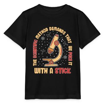 Scientific Method Poke Funny - Stanley/Stella MINI CREATOR Kids’ T-Shirt - black - Front - Mikhail (115cm)