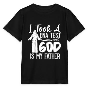 I Took A DNA Test And God Is My Father 22 - Stanley/Stella Kinder T-Shirt MINI CREATOR  - Schwarz - Vorne - Mikhail (115cm)