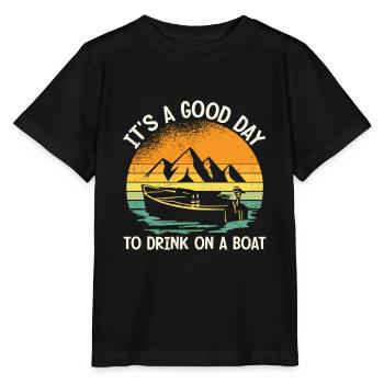 Es ist ein guter Tag, um auf einem Boot zu - Stanley/Stella Kinder T-Shirt MINI CREATOR  - Schwarz - Vorne - Mikhail (115cm)