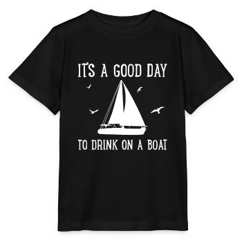 Es ist ein guter Tag, um auf einem Boot zu - Stanley/Stella Kinder T-Shirt MINI CREATOR  - Schwarz - Vorne - Mikhail (115cm)