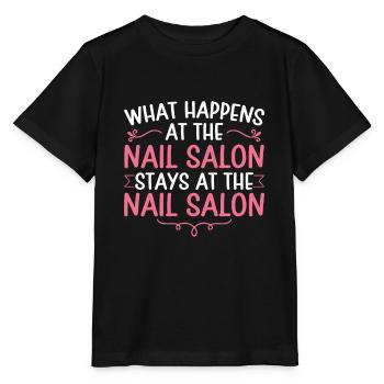What Happens at the Salon Stays There Beauty - Stanley/Stella MINI CREATOR Kids’ T-Shirt - black - Front - Mikhail (115cm)