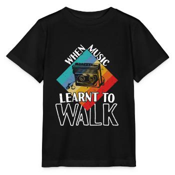 Music Learnt To Walk Walkman - Stanley/Stella MINI CREATOR Kids’ T-Shirt - black - Front - Mikhail (115cm)