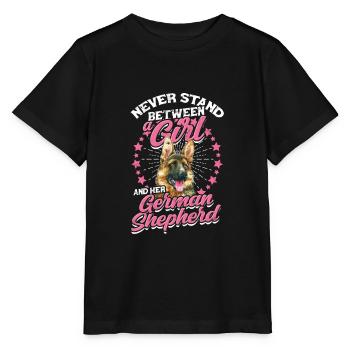 Ne vous tenez jamais entre une fille et son allemand - T-shirt bio MINI CREATOR Stanley/Stella Enfant - noir - Devant - Mikhail (115cm)