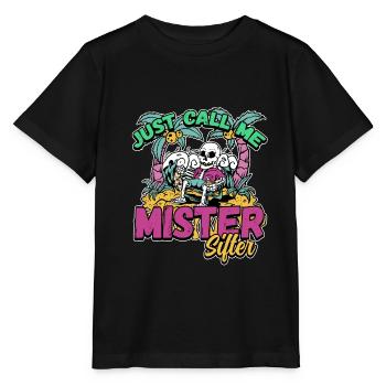 Fossil Tooth Collector Design for a Shark Fossil - Stanley/Stella Kinder T-Shirt MINI CREATOR  - Schwarz - Vorne - Mikhail (115cm)