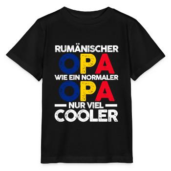 Rumänischer Opa Rumäne Rumänien - Stanley/Stella Kinder T-Shirt MINI CREATOR  - Schwarz - Vorne - Mikhail (115cm)