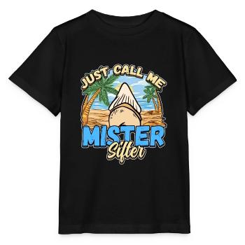 Fossil Tooth Collector Design for a Shark Fossil - Stanley/Stella Kinder T-Shirt MINI CREATOR  - Schwarz - Vorne - Mikhail (115cm)
