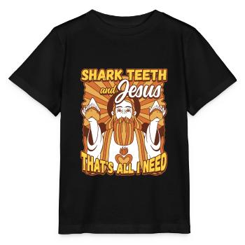 Fossil Tooth Collector Design for a Shark Fossil - Stanley/Stella Kinder T-Shirt MINI CREATOR  - Schwarz - Vorne - Mikhail (115cm)