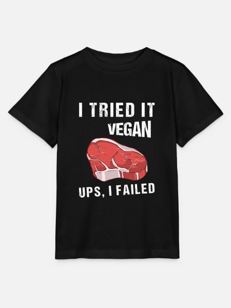 L'ho provato Vegan Ups Ho fallito Vegan Vegetariano - Maglietta per bambini MINI CREATOR di Stanley/Stella - nero