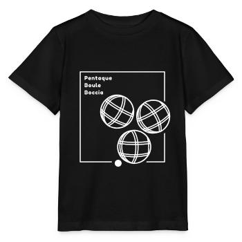 Pentaque Design Streetwear Boule Balls Association - T-shirt bio MINI CREATOR Stanley/Stella Enfant - noir - Devant - Mikhail (115cm)