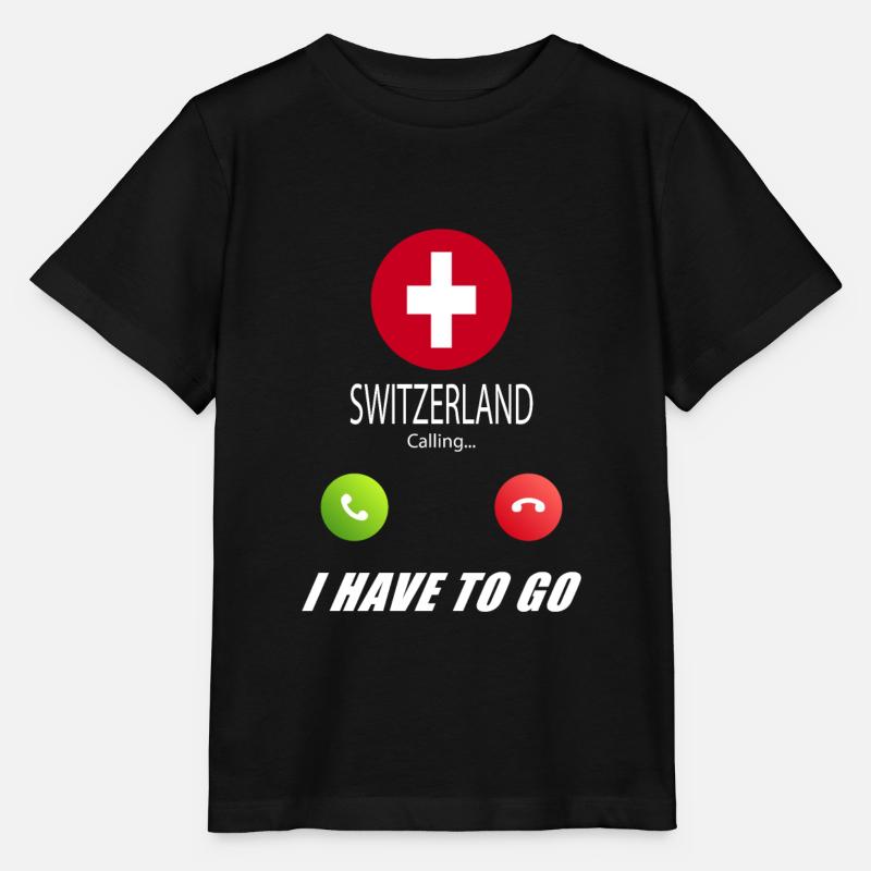 Schweiz ruft an Lusiger Flaggen Spruch - Stanley/Stella Kinder T-Shirt MINI CREATOR  - Schwarz