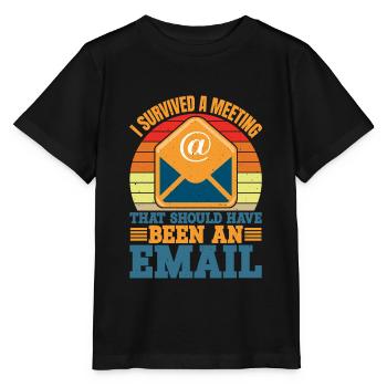 I Survived Another Meeting 10 - Stanley/Stella Kinder T-Shirt MINI CREATOR  - Schwarz - Vorne - Mikhail (115cm)