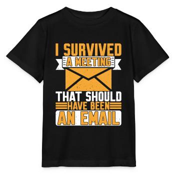 I Survived Another Meeting 8 - Stanley/Stella Kinder T-Shirt MINI CREATOR  - Schwarz - Vorne - Mikhail (115cm)