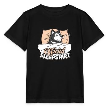 Offizielles Schlafhemd - sibirischer Husky - Stanley/Stella Kinder T-Shirt MINI CREATOR  - Schwarz - Vorne - Mikhail (115cm)