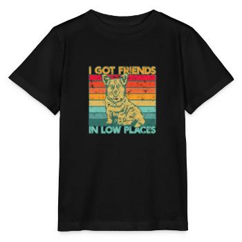 J’ai des amis dans des endroits bas - animaux de compagnie - T-shirt bio MINI CREATOR Stanley/Stella Enfant - noir - Devant - Mikhail (115cm)