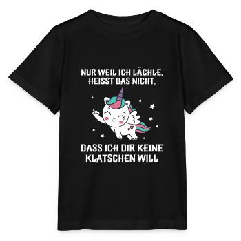 Nur weil ich lächle klatschen Ohrfeige - Stanley/Stella Kinder T-Shirt MINI CREATOR  - Schwarz - Vorne - Mikhail (115cm)