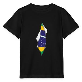 brazilian flag proud brazil - Stanley/Stella Kinder T-Shirt MINI CREATOR  - Schwarz - Vorne - Mikhail (115cm)