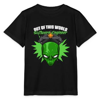 Nicht von dieser Welt Lustiger Alien-Gläubiger für - Stanley/Stella Kinder T-Shirt MINI CREATOR  - Schwarz - Vorne - Mikhail (115cm)