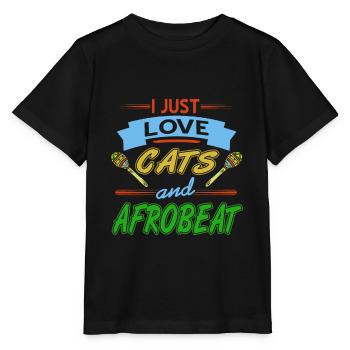 J’adore les chats et le t-shirt afrobeat cool - T-shirt bio MINI CREATOR Stanley/Stella Enfant - noir - Devant - Mikhail (115cm)