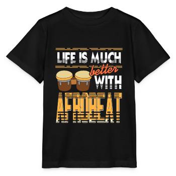 La vie est bien meilleure avec le t-shirt afrobeat cool - T-shirt bio MINI CREATOR Stanley/Stella Enfant - noir - Devant - Mikhail (115cm)