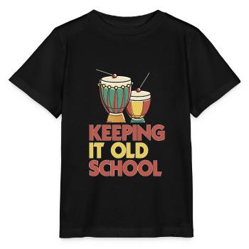 Keeping It Old School Afrobeat Djembe T-Shirt - T-shirt bio MINI CREATOR Stanley/Stella Enfant - noir - Devant - Mikhail (115cm)