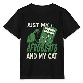Juste mes afrobeats et mon chat T-Shirt vintage - T-shirt bio MINI CREATOR Stanley/Stella Enfant - noir - Devant - Mikhail (115cm)