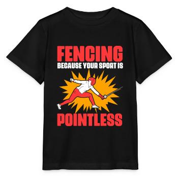 Fencing, fun sword fighting, sport for a - Stanley/Stella MINI CREATOR Kids’ T-Shirt - black - Front - Mikhail (115cm)