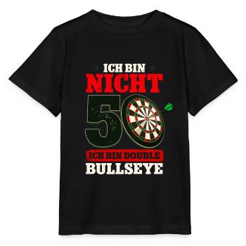 Ich bin nicht 50 ich bin Double Bullseye Darts - Stanley/Stella Kinder T-Shirt MINI CREATOR  - Schwarz - Vorne - Mikhail (115cm)