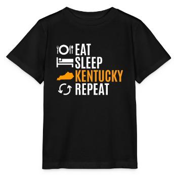 Essen Sie Schlaf kentucky wiederholungs geschenk - Stanley/Stella Kinder T-Shirt MINI CREATOR  - Schwarz - Vorne - Mikhail (115cm)