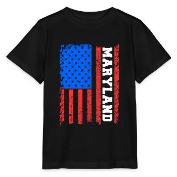 Cadeau du drapeau maryland usa - T-shirt bio MINI CREATOR Stanley/Stella Enfant - noir - Devant - Mikhail (115cm)