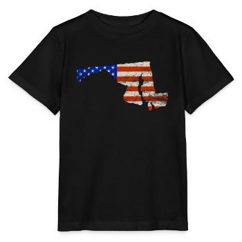 Maryland Home Us Flag Cadeau - T-shirt bio MINI CREATOR Stanley/Stella Enfant - noir - Devant - Mikhail (115cm)